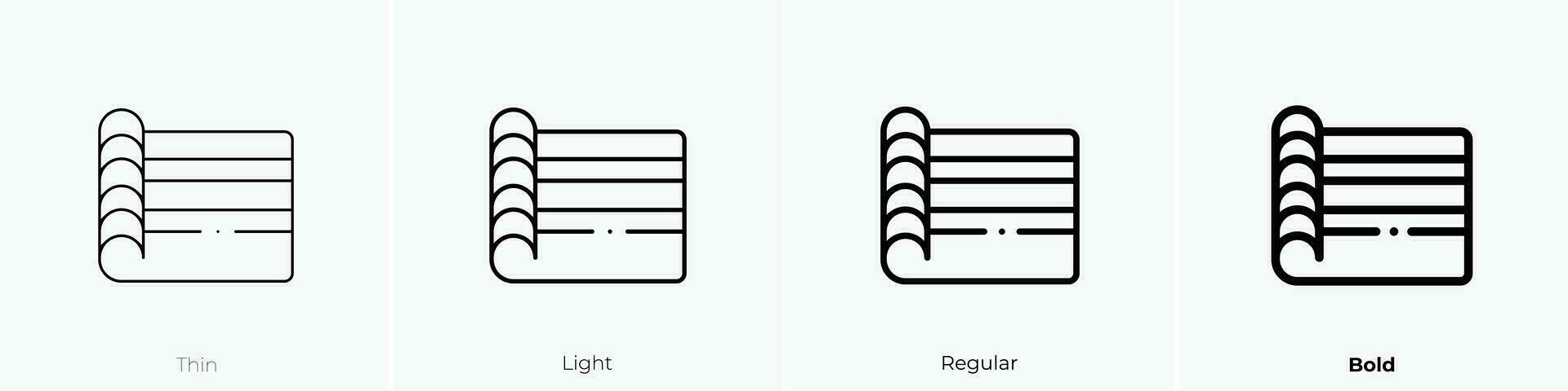 yoga mat icoon. dun, licht, regelmatig en stoutmoedig stijl ontwerp geïsoleerd Aan wit achtergrond vector