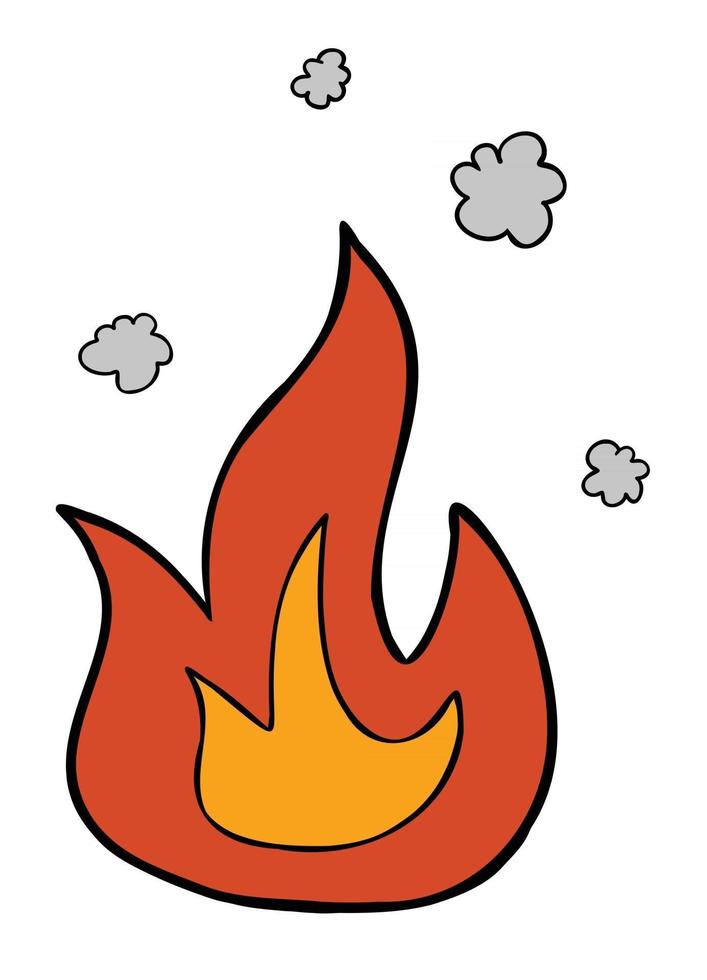 cartoon vectorillustratie van brandend vuur vector
