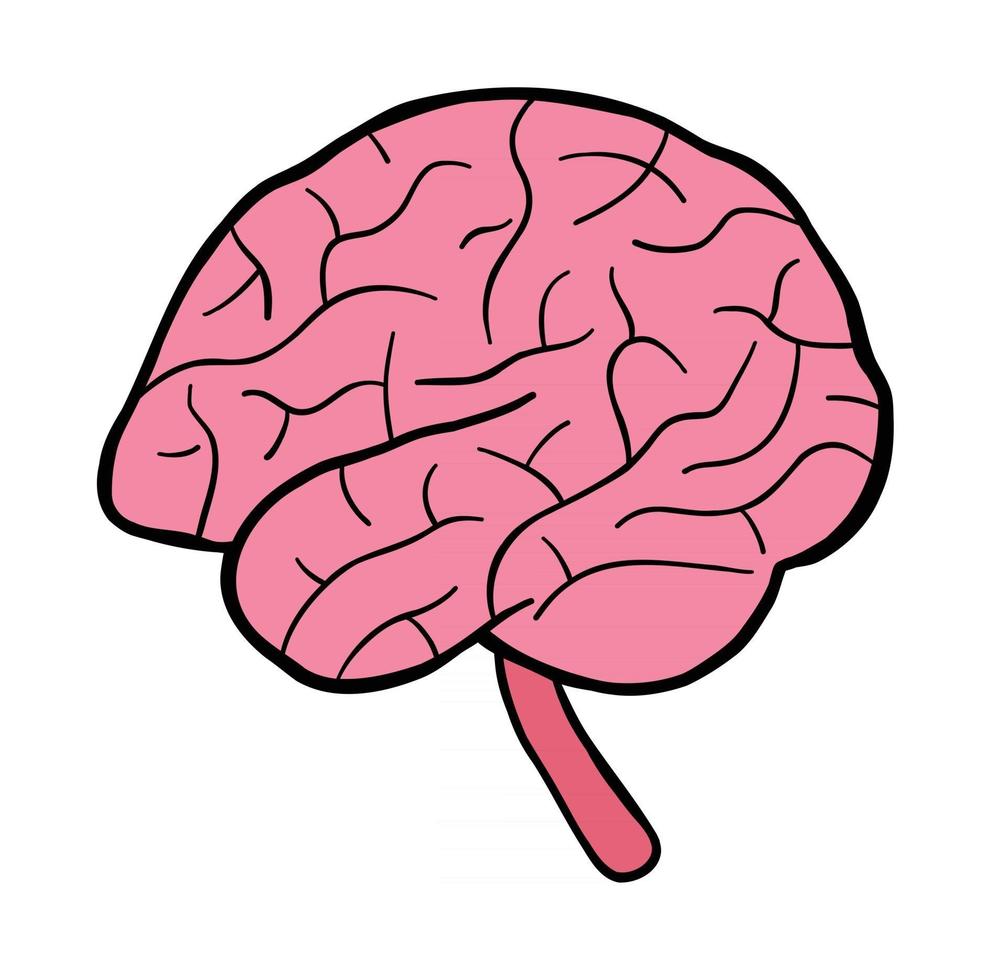 cartoon vectorillustratie van menselijk brein vector