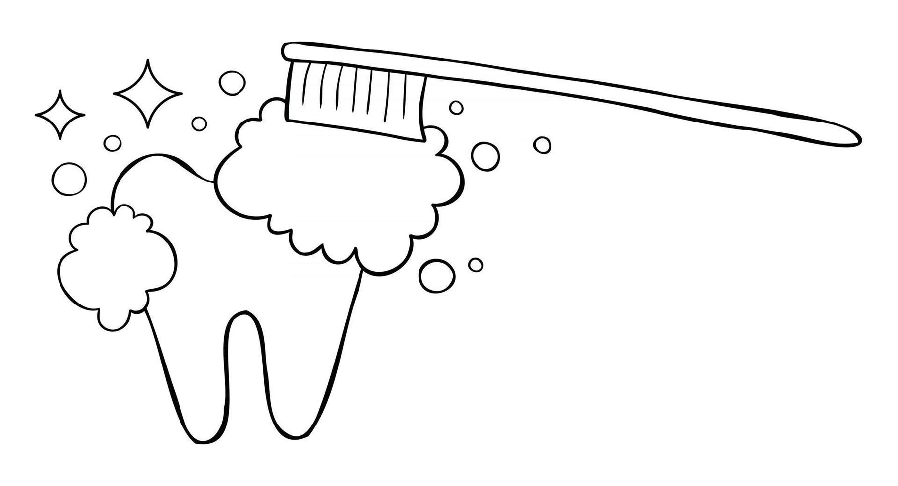 cartoon vectorillustratie van tandenpoetsen vector