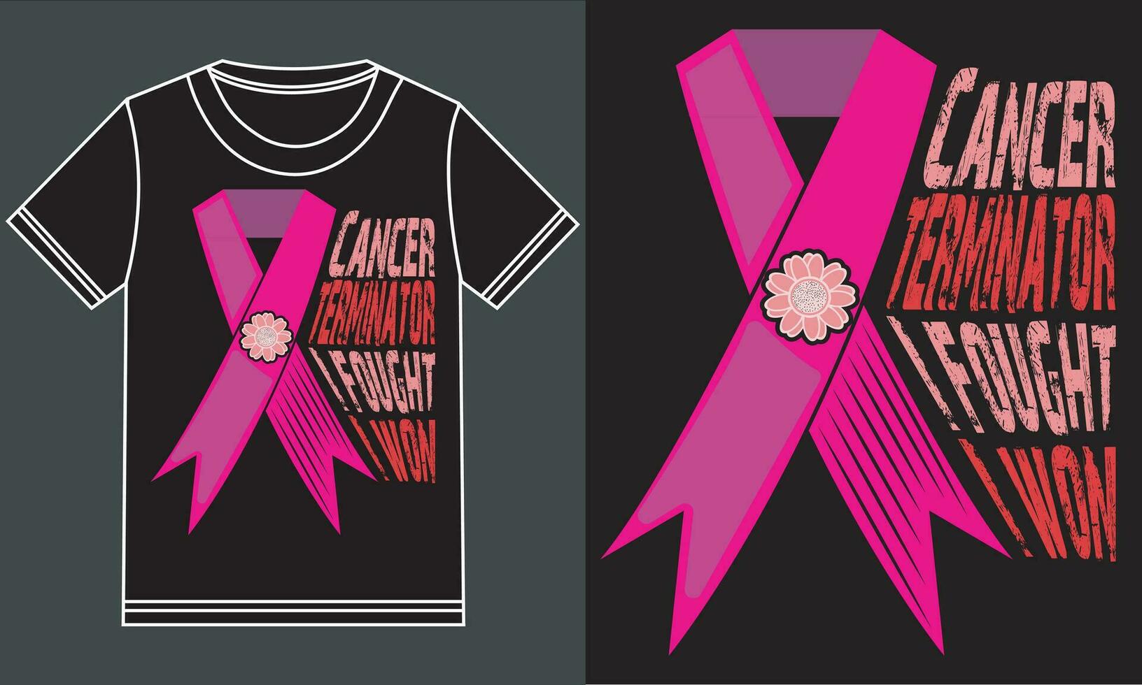 kanker terminator ik gevochten ik won t-shirt ontwerp vector