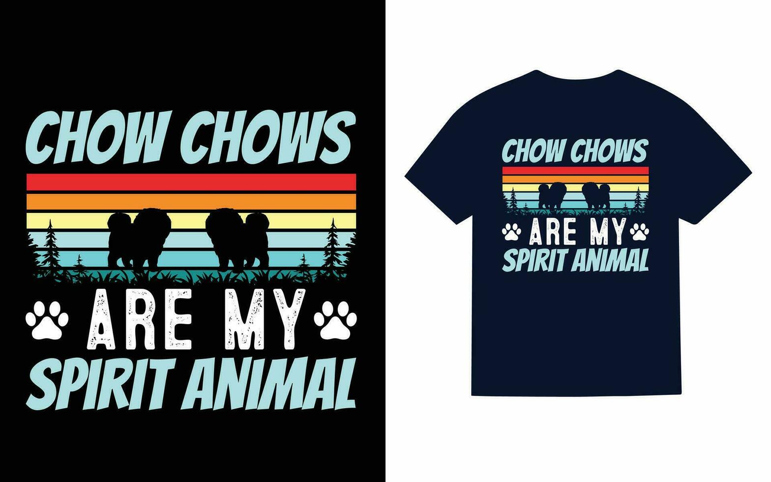 chow chow hond t-shirt ontwerp vector