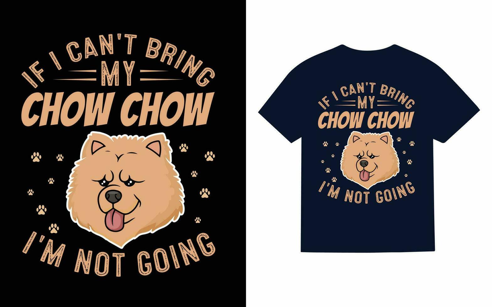 chow chow hond t-shirt ontwerp vector
