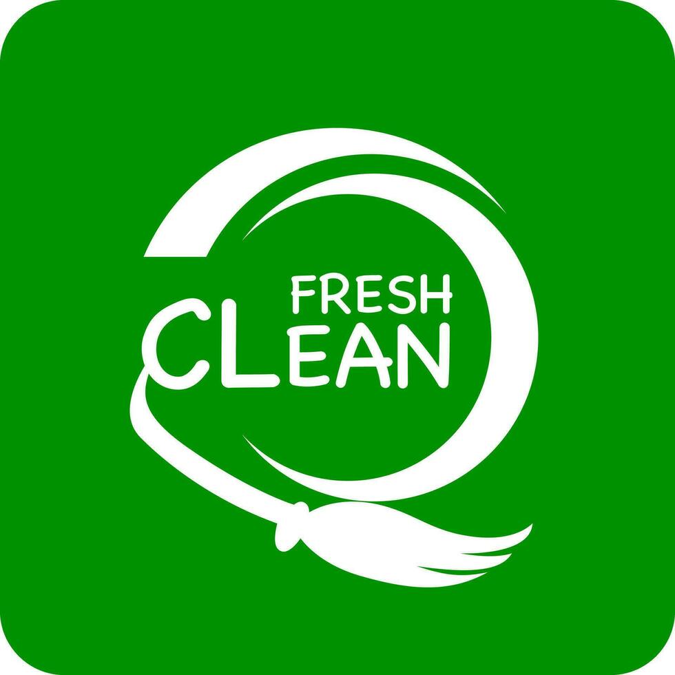 groen achtergrond vers schoon logo of icoon vers schoon vector logo