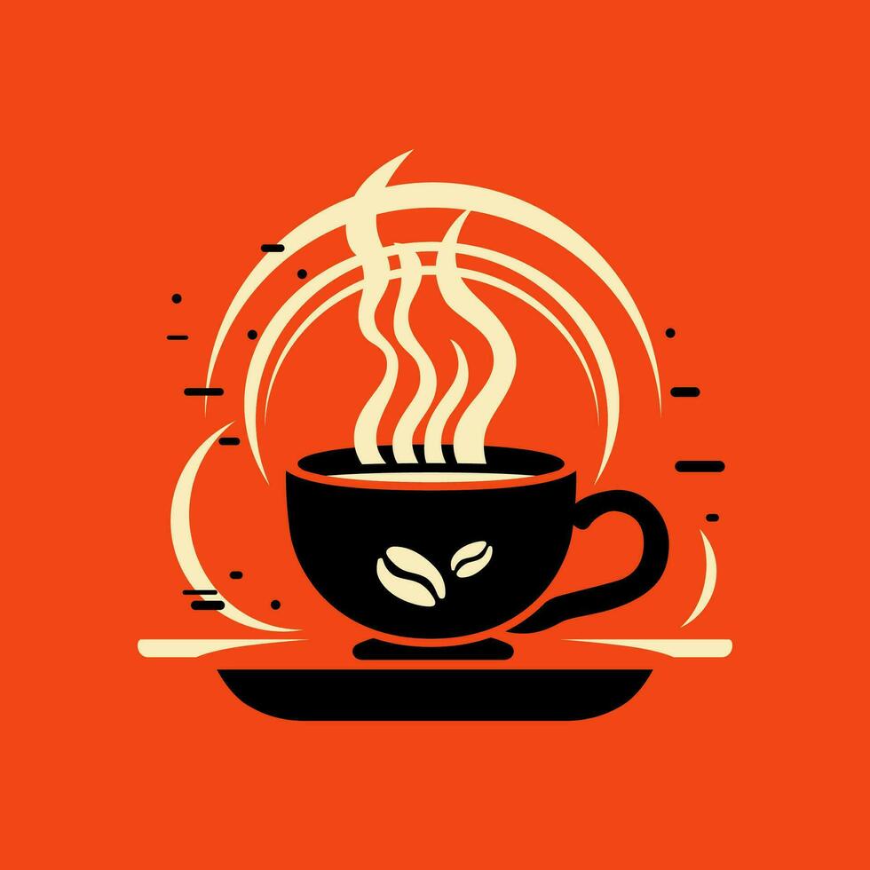 minimalistische koffie winkel vector logo