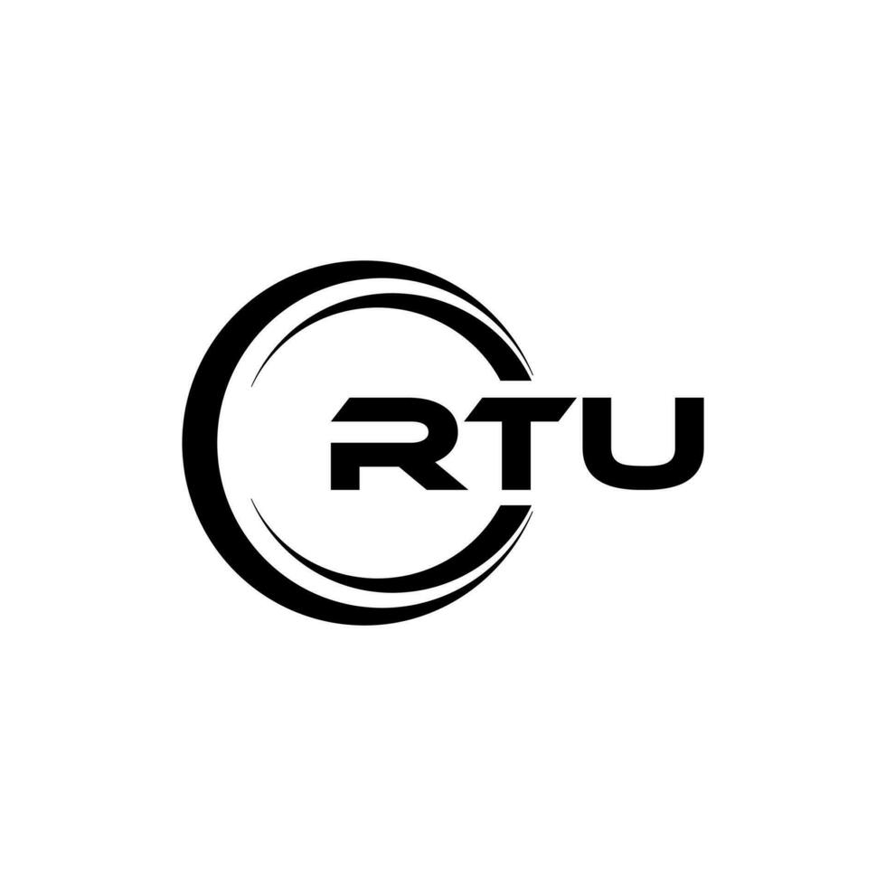 rtu logo ontwerp, inspiratie voor een uniek identiteit. modern elegantie en creatief ontwerp. watermerk uw succes met de opvallend deze logo. vector