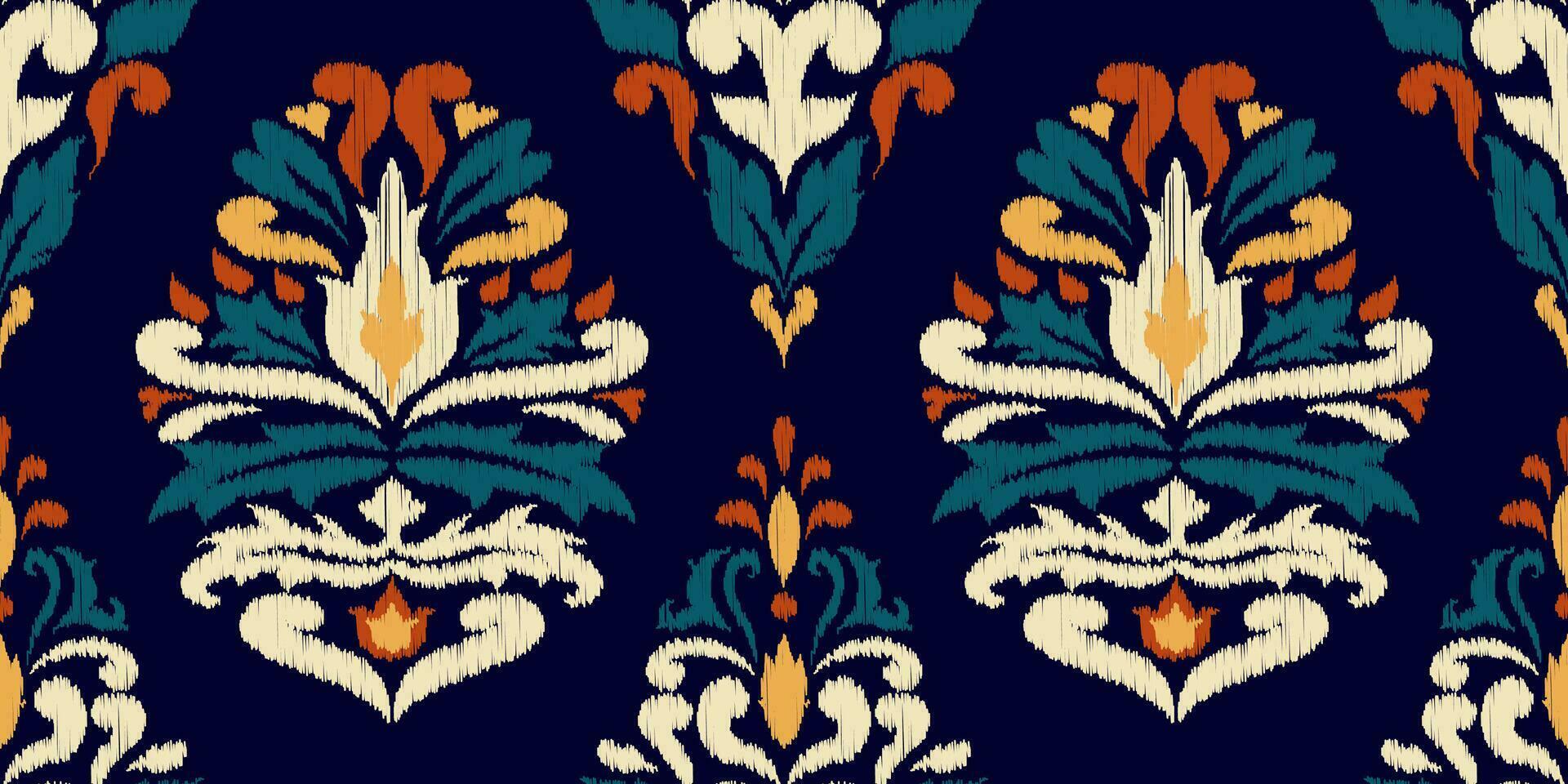 ikat etnisch oosters naadloos patroon traditioneel. ontwerp voor kleding, stof, tapijt, behang, textuur, verpakking vector