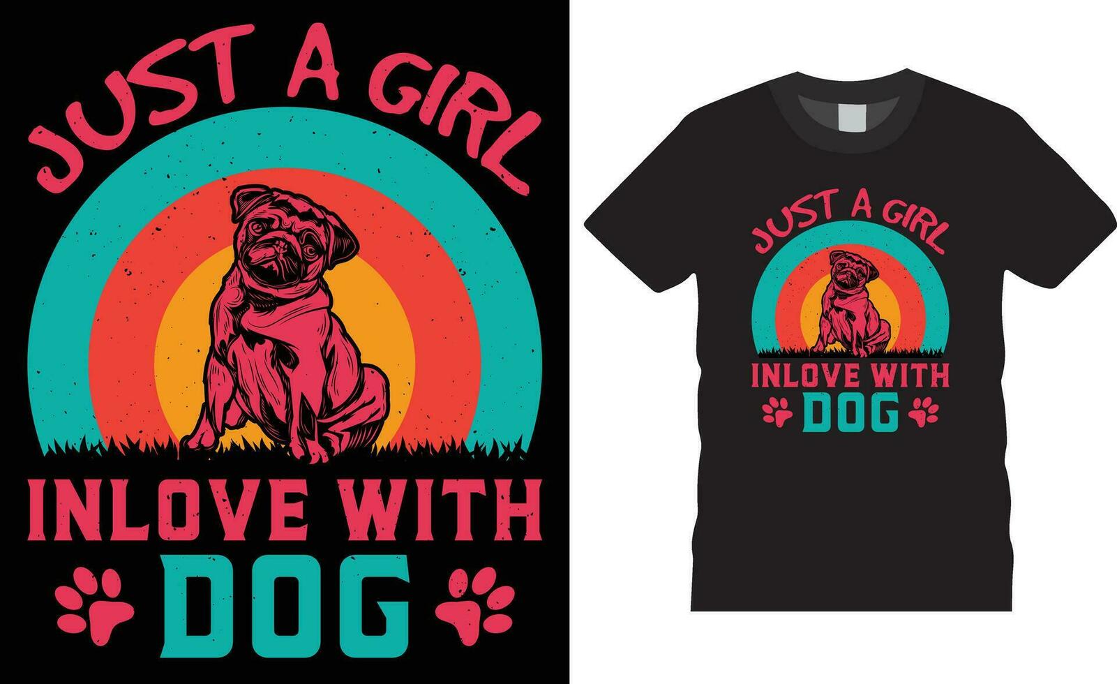 hond typografie t-shirt ontwerp. hond minnaar t-shirt ontwerp vector afdrukken sjabloon.net een meisje verliefd met hond