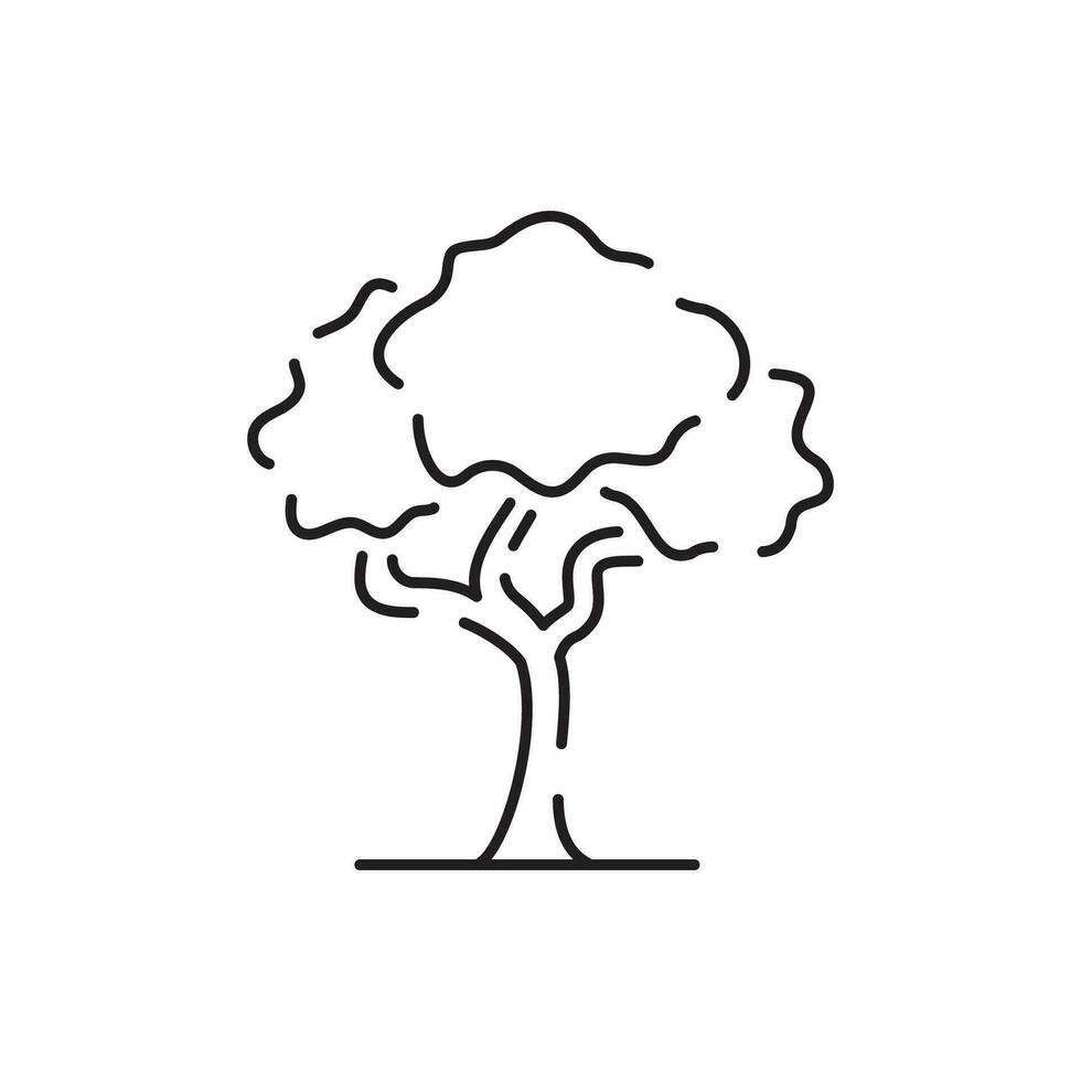 boom lijn icoon. van nature mooi symbool, houten romp en schets takken voor kaart. boom vector schets kunst illustratie geïsoleerd Aan wit achtergrond.