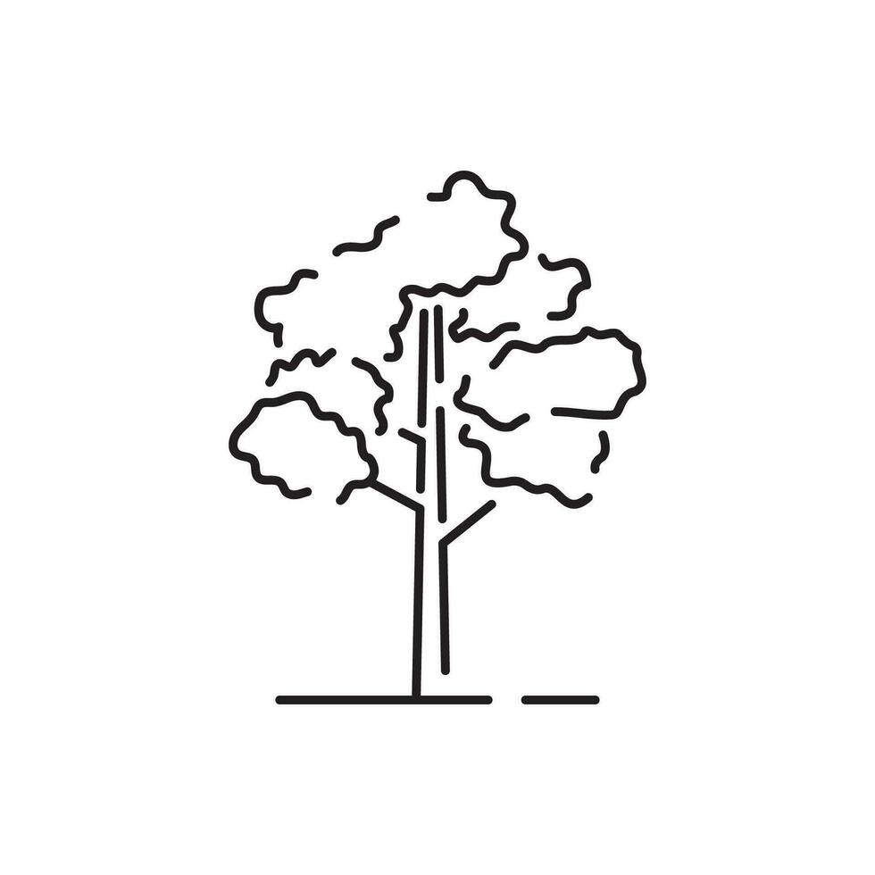 boom in lijn kunst stijl, lijn vector icoon. Woud, park en tuin boom vlak tekens verzameling.