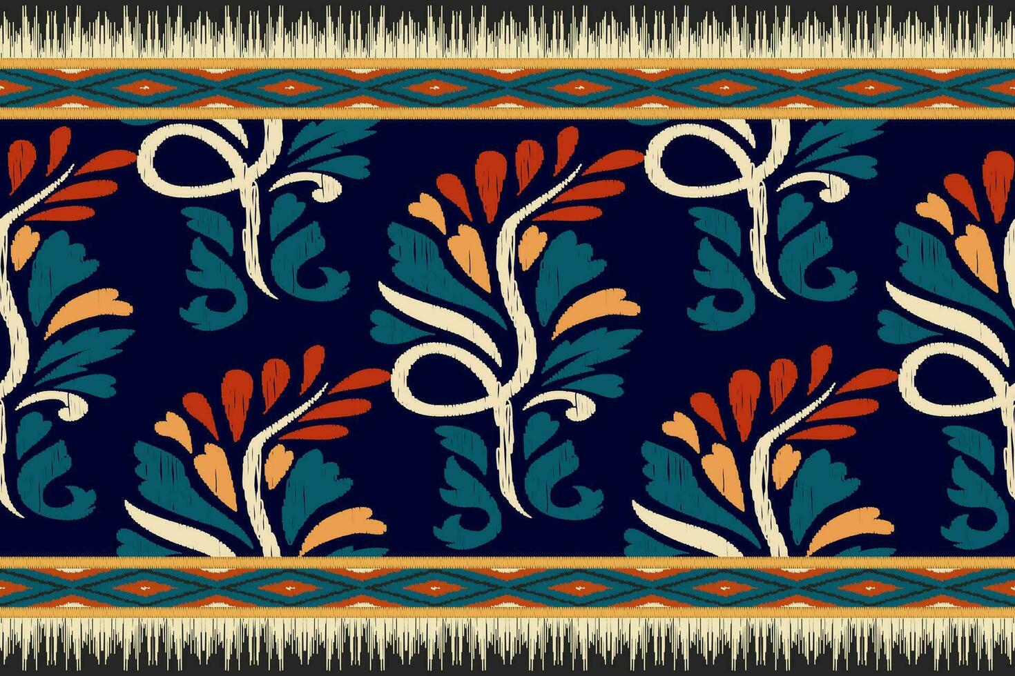 ikat etnisch oosters naadloos patroon traditioneel. ontwerp voor kleding, stof, tapijt, behang, textuur, verpakking vector