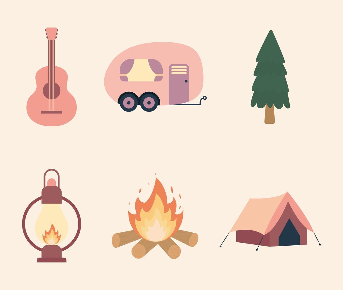camping set icoon vector
