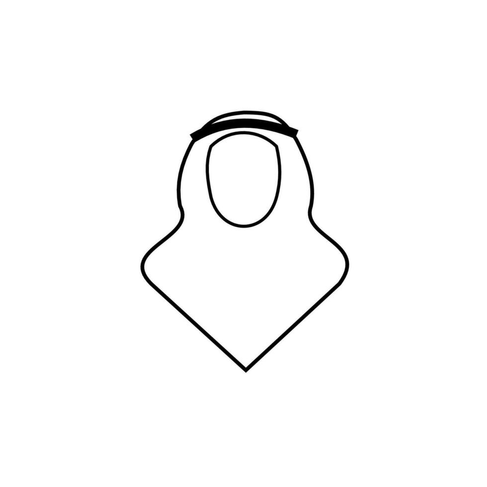 Islamitisch persoon vector icoon logo. moslim symbool ontwerp geïsoleerd achtergrond met sjaal stijl