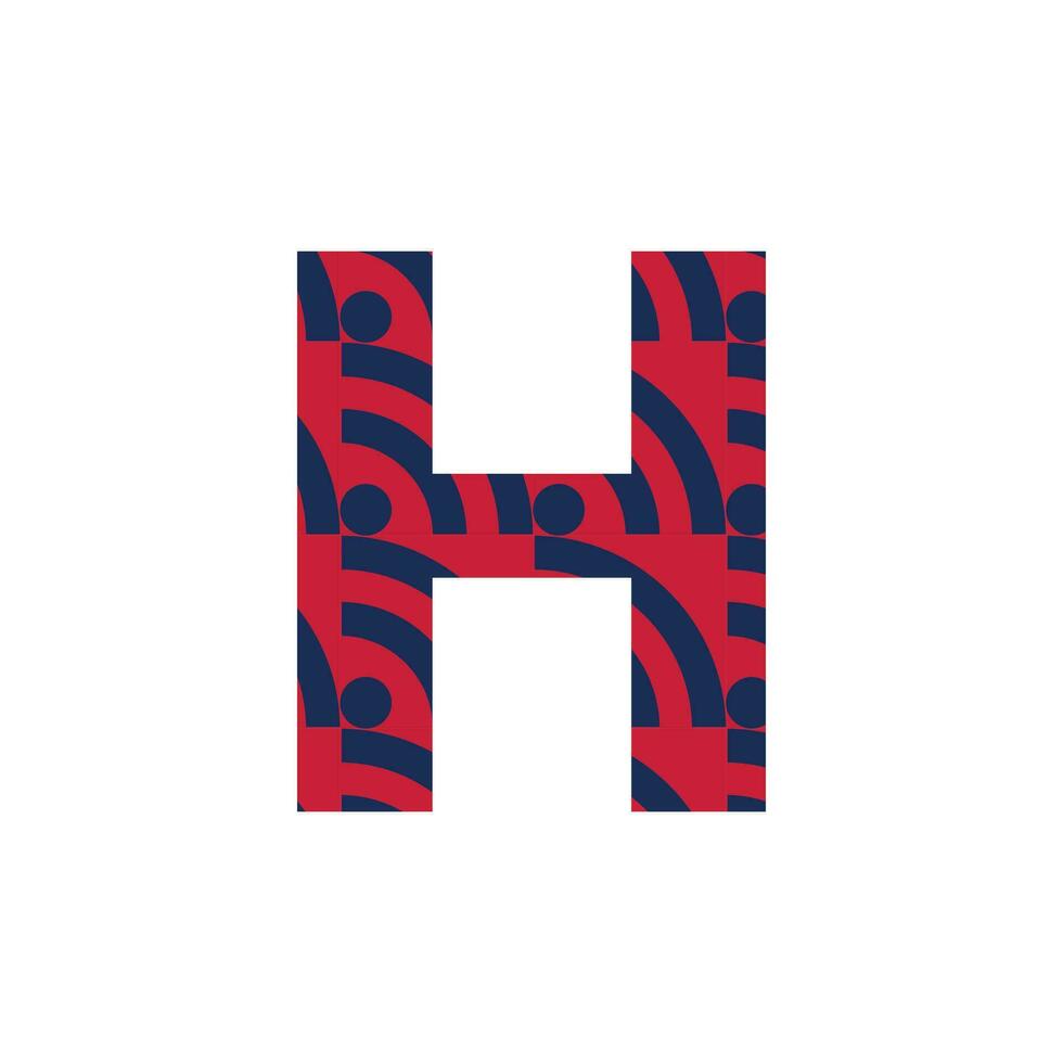 h brief logo of h tekst logo en h woord logo ontwerp. vector