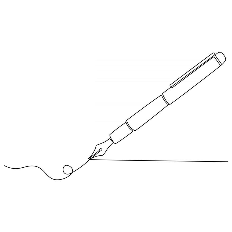 doorlopende lijntekening van pen pen vectorillustratie vector