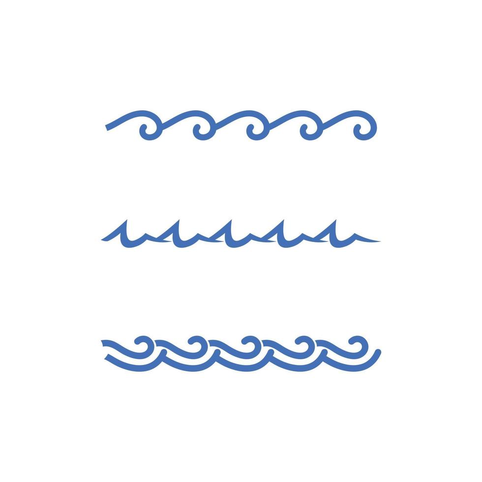 water en golf pictogram vector logo ontwerp natuur oceaan en strand object