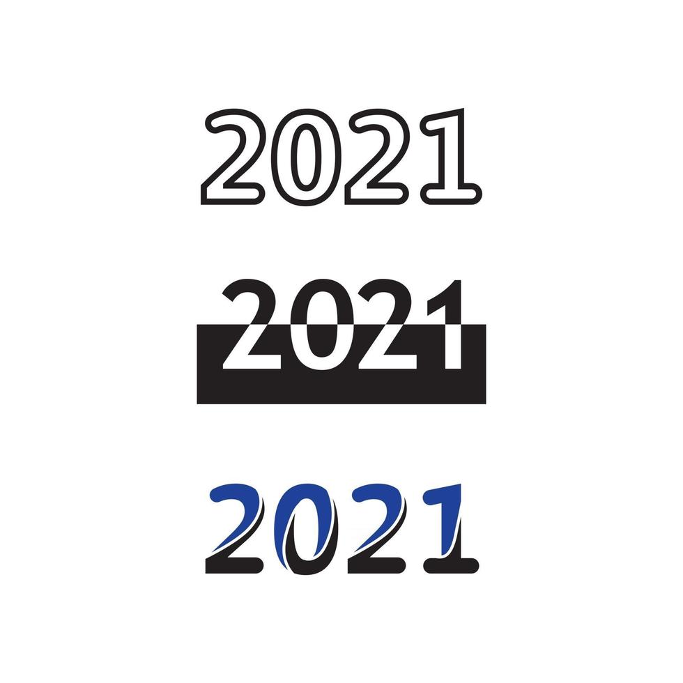 nummer logo 2021 ontwerp vector logo en ontwerp nummer