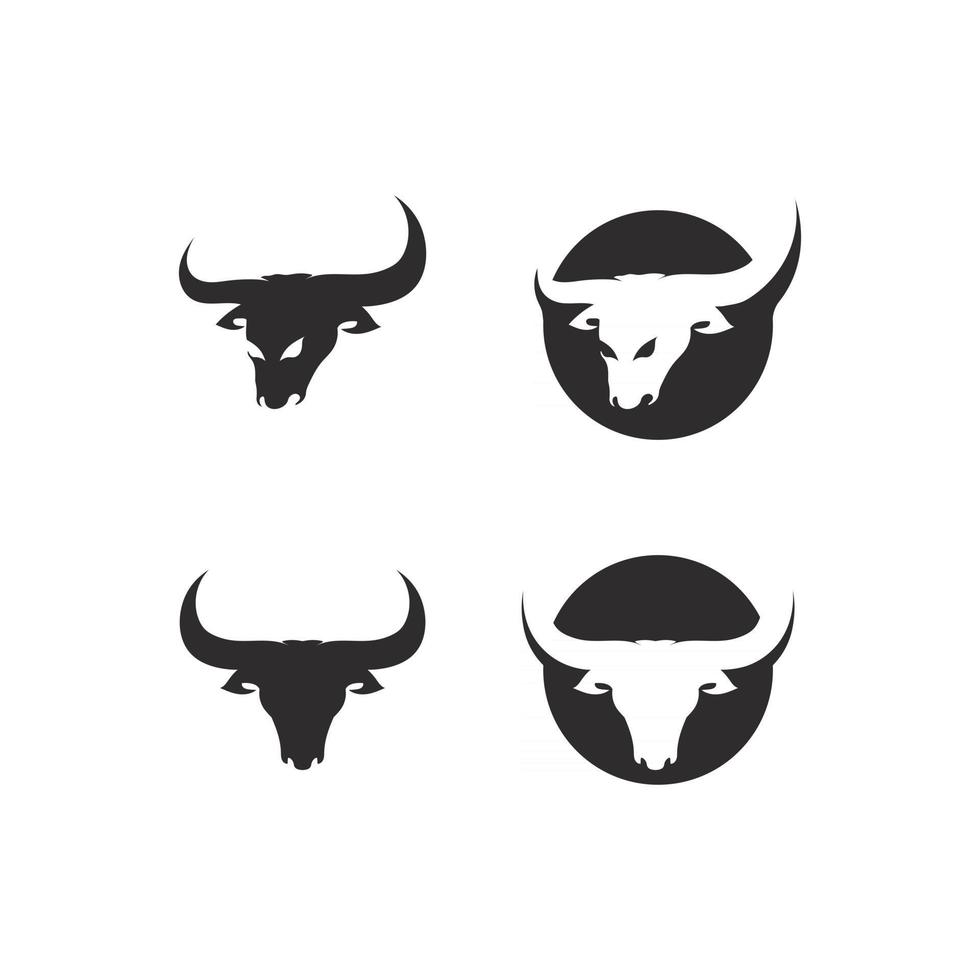 stier hoorn koe hoofd en buffel logo en symbolen sjabloon pictogrammen app vector