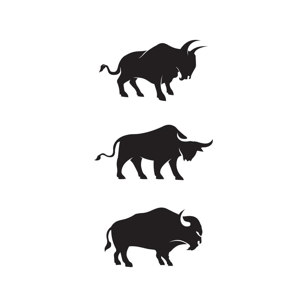 stier hoorn en hoofd dier koe melk buffel logo en symbolen sjabloon pictogrammen app vector