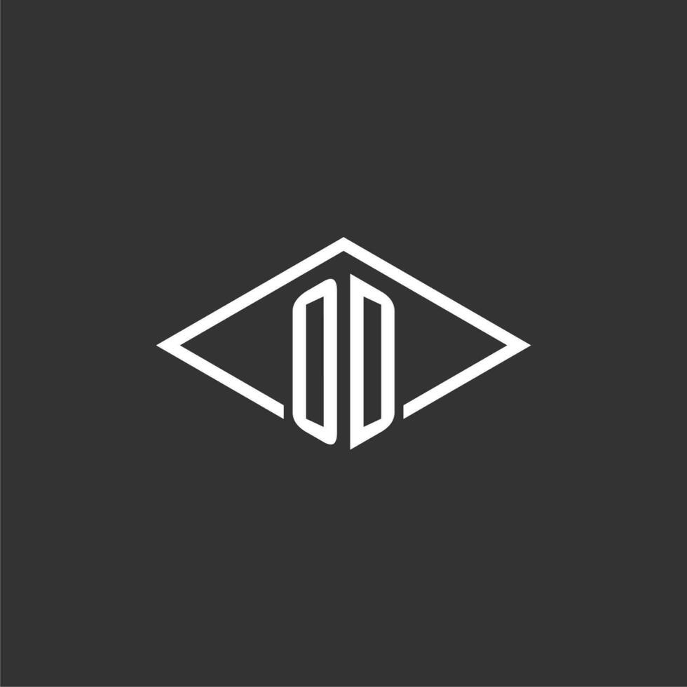 initialen od logo monogram met gemakkelijk diamant lijn stijl ontwerp vector