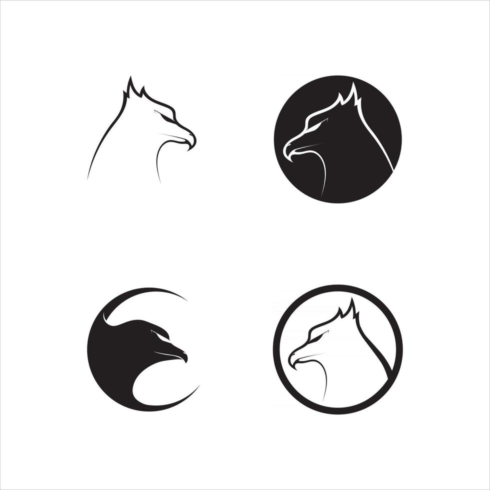 valk en adelaar hoofd logo sjabloon vector set