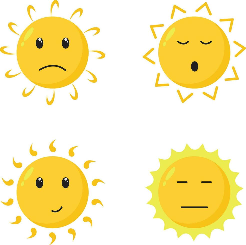 schattig zon illustratie met tekenfilm ontwerp vector