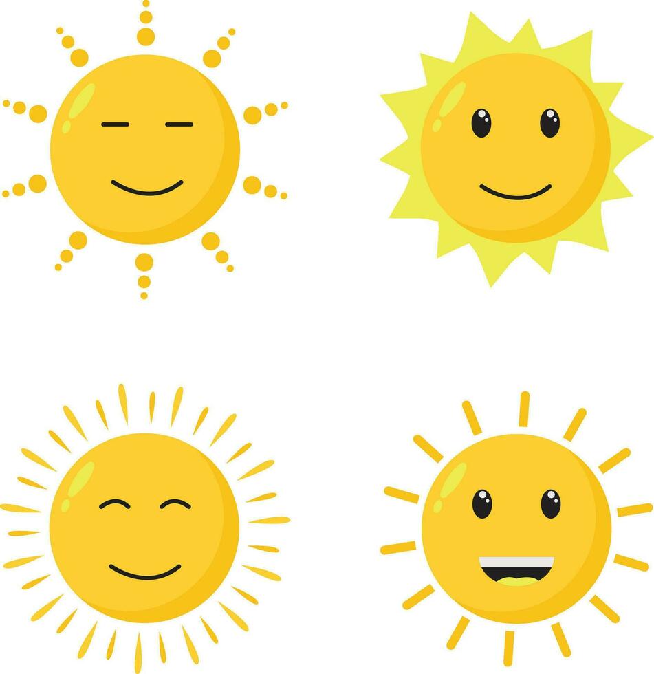 schattig zon illustratie met tekenfilm ontwerp vector