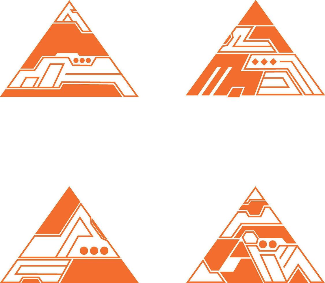 driehoek futuristische hud kader illustratie. pro vector