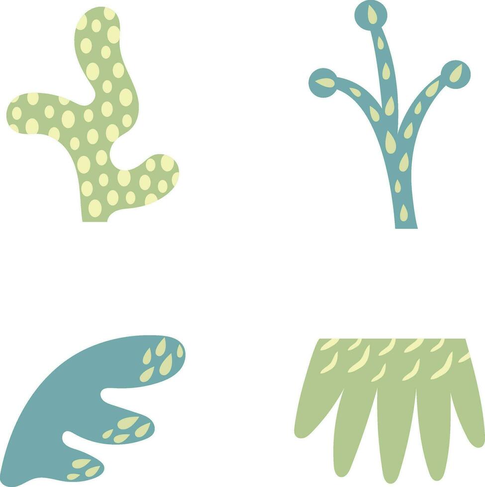 abstract botanisch uitknippen vector illustratie set. pro vector