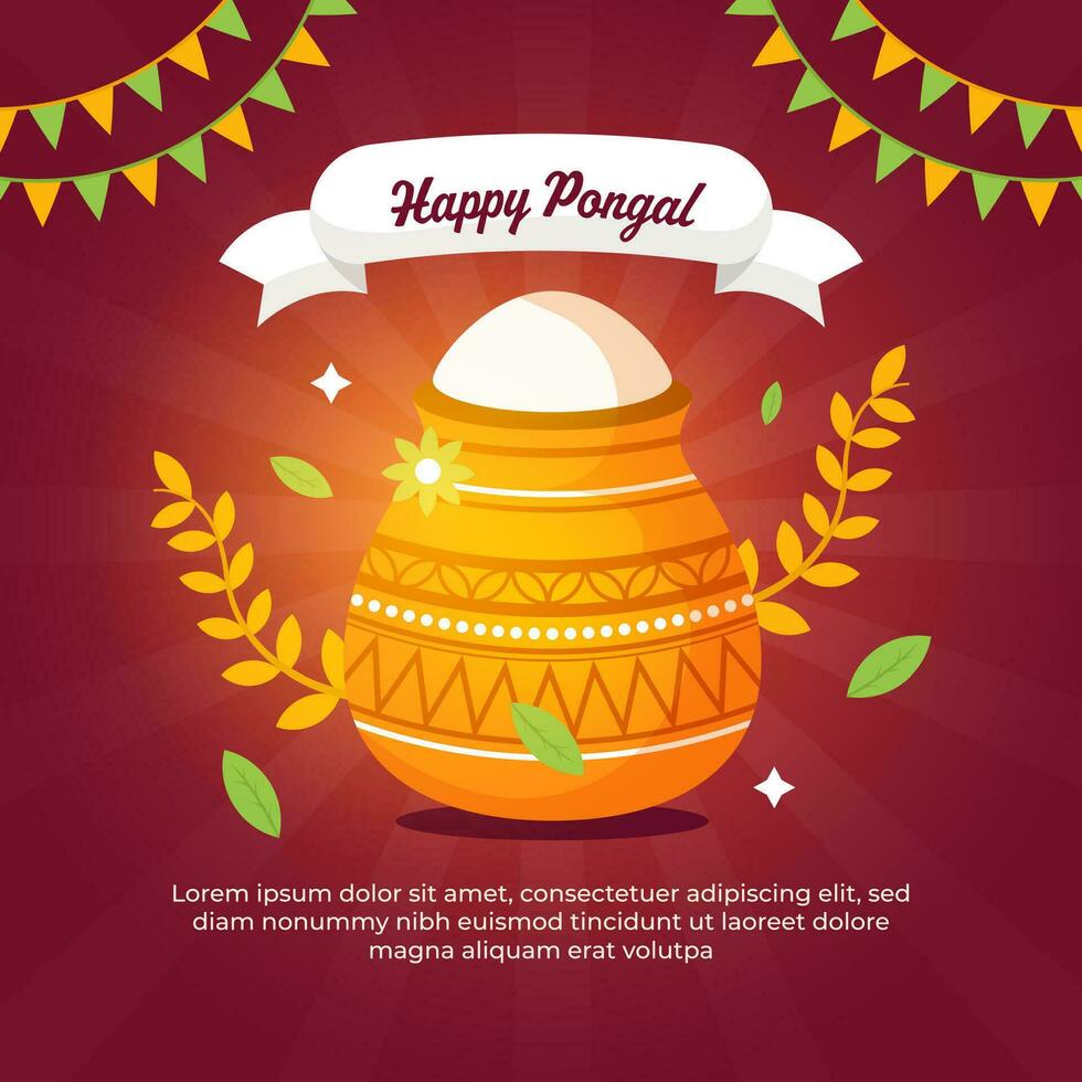 gelukkig pongal religieus festival van zuiden Indië viering. vector illustratie