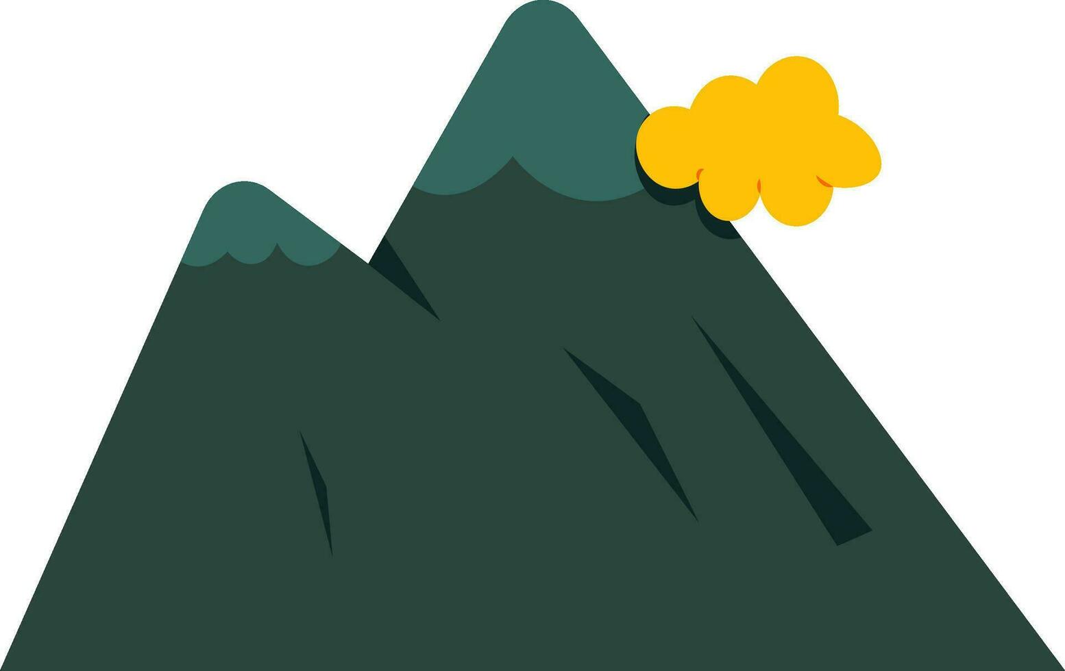 berg en avontuur vlak illustratie icoon vector