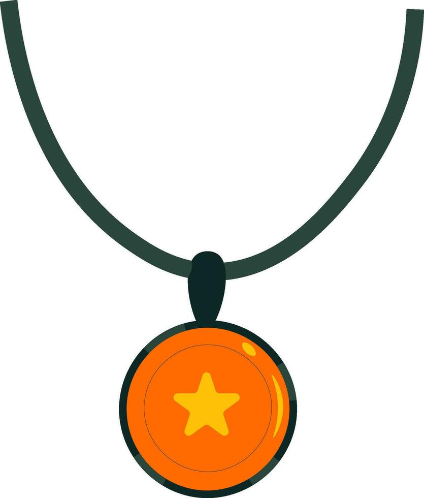 medaille ketting vlak illustratie, vol kleur icoon vector