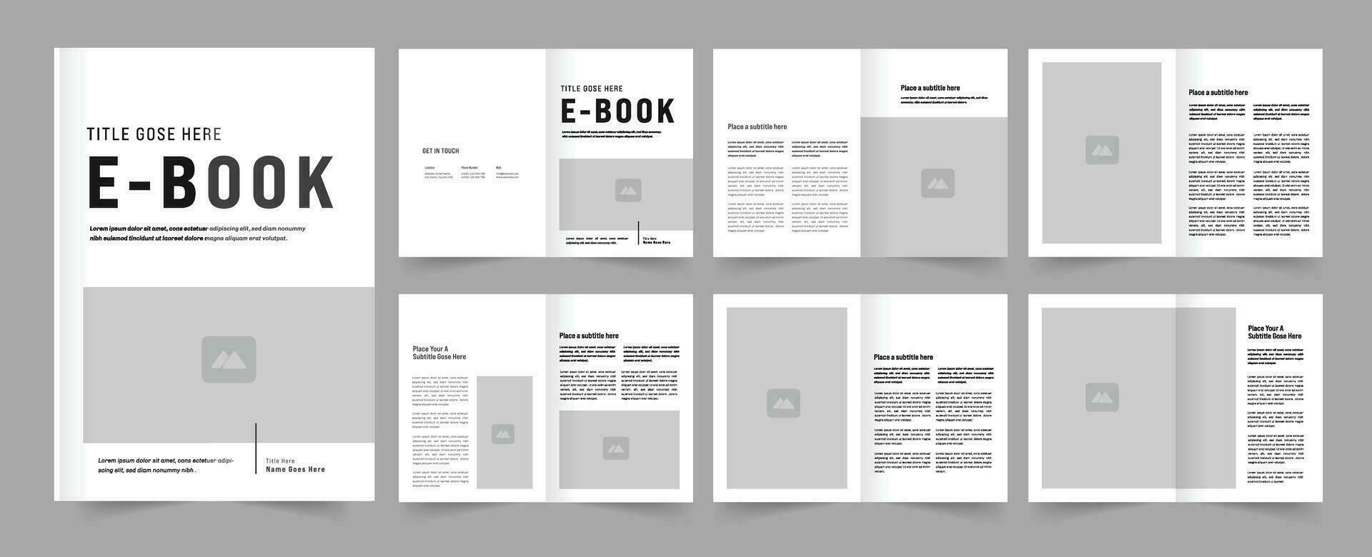 ebook ontwerp of ebook lay-out sjabloon vector