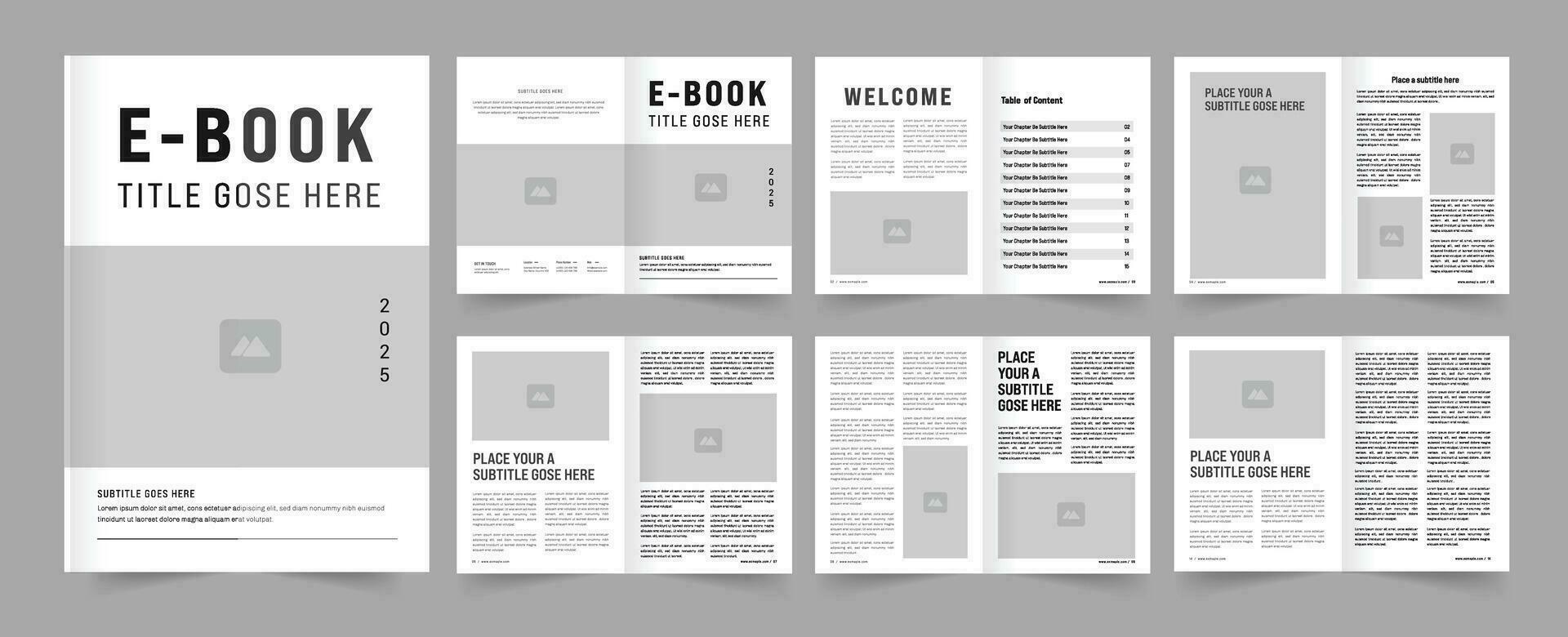 schoon ebook ontwerp of ebook lay-out sjabloon vector