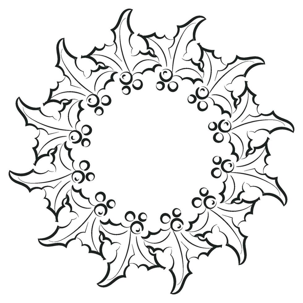 hand- getrokken Kerstmis krans ontwerp vector