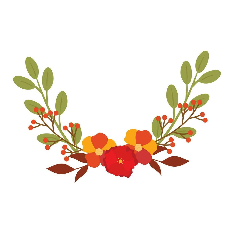 herfst vallen bloemen kader decoratie ontwerp voor uitnodigingen, kaarten, monogrammen, enz. vector