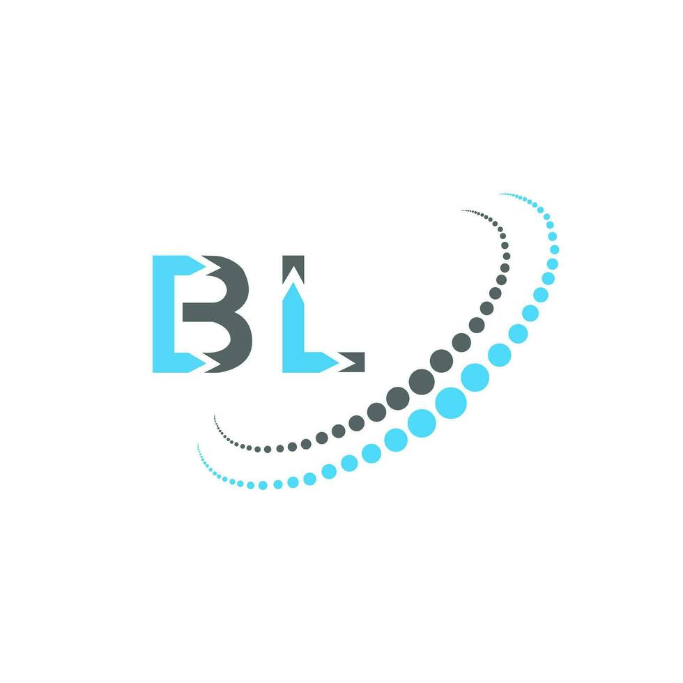 bl brief logo creatief ontwerp. bl uniek ontwerp. vector