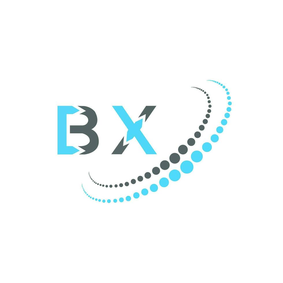 bx brief logo creatief ontwerp. bx uniek ontwerp. vector