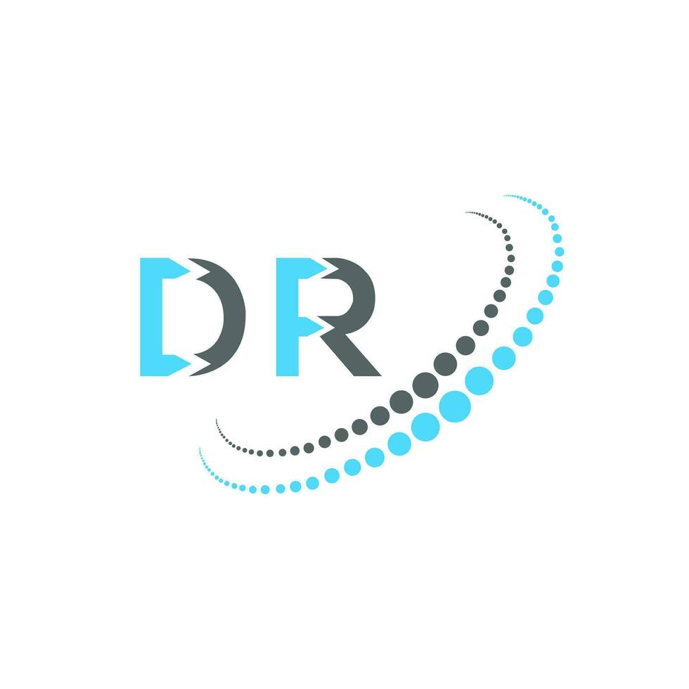 dr brief logo creatief ontwerp. dr uniek ontwerp. vector