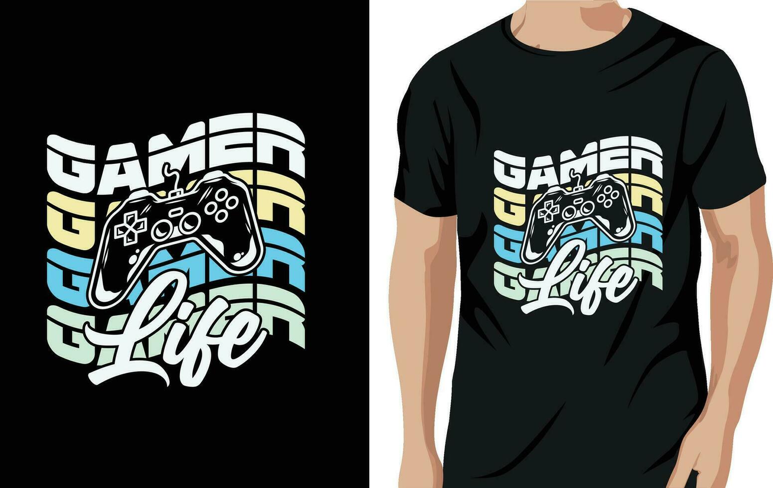 gaming t-shirt ontwerp vector