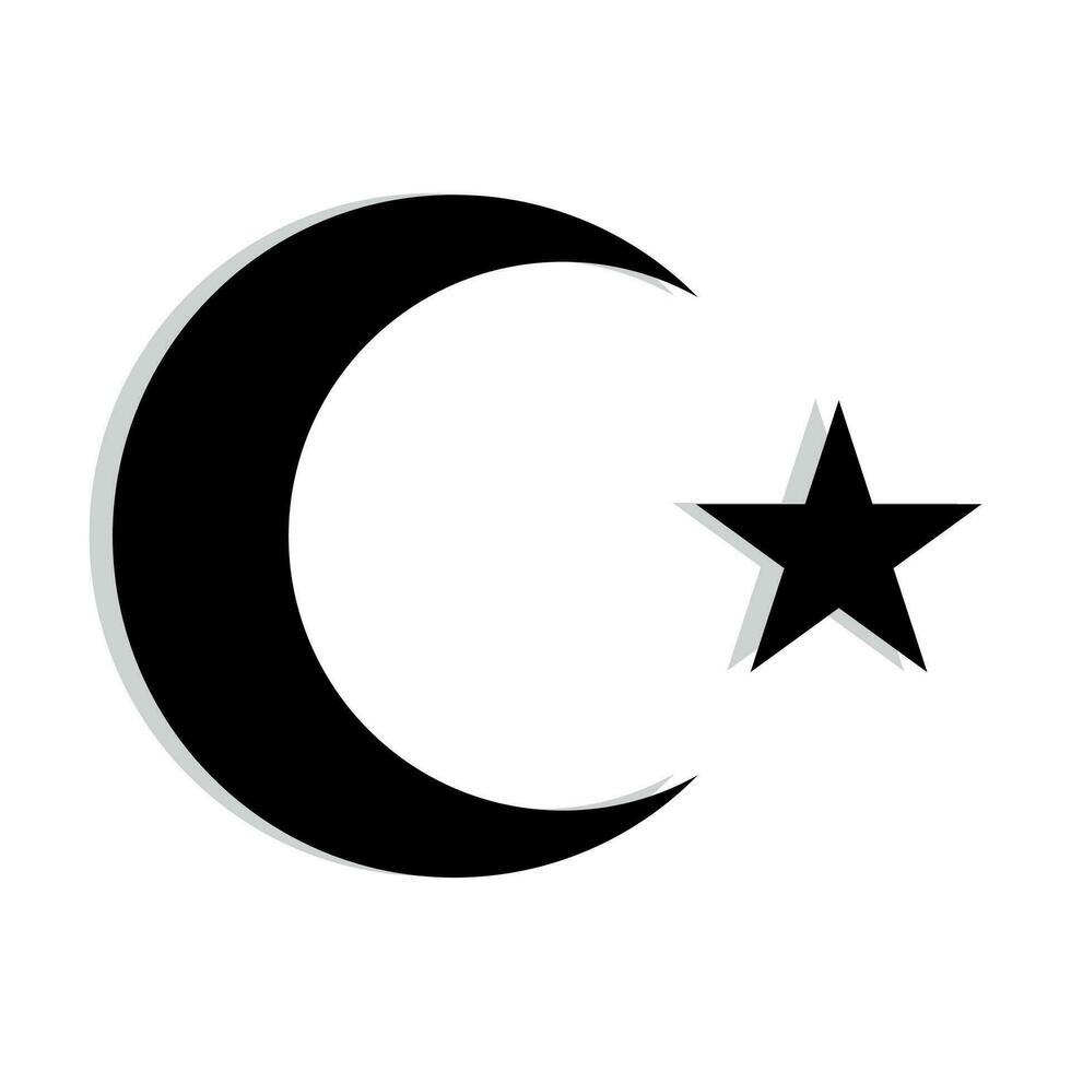 symbool van Islam. ster en halve maan icoon Aan wit achtergrond. vector
