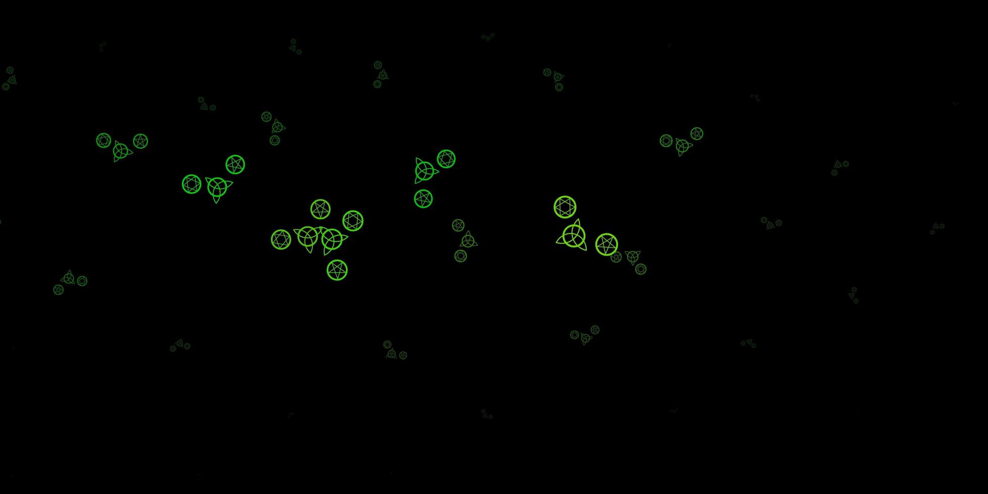 donkergroen vectorpatroon met magische elementen. vector