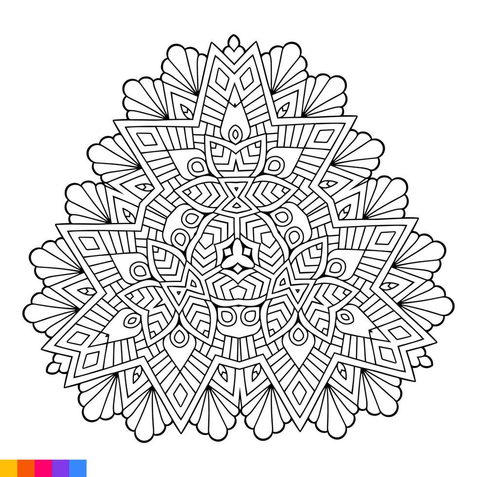 mandala kunst voor kleur boek. schoon decoratief ronde ornament. oosters patroon, vector illustratie kleur boek bladzijde. circulaire patroon in het formulier van mandala voor henna, mehndi, tatoeëren, decoratie.