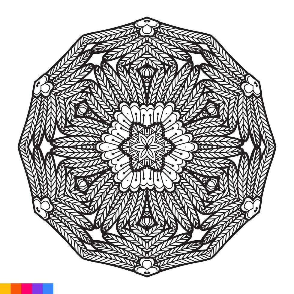 mandala kunst voor kleur boek. schoon decoratief ronde ornament. oosters patroon, vector illustratie kleur boek bladzijde. circulaire patroon in het formulier van mandala voor henna, mehndi, tatoeëren, decoratie.