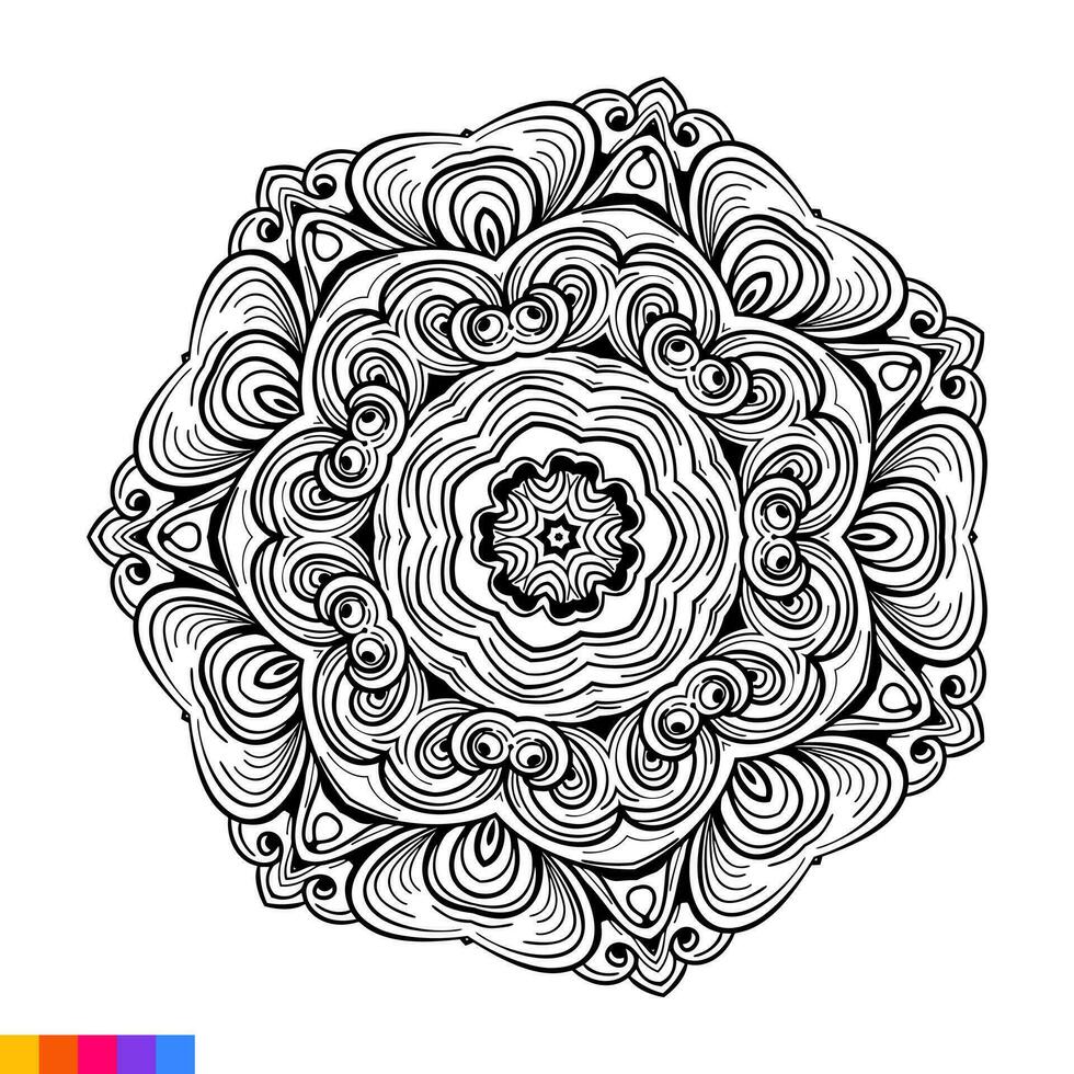 mandala kunst voor kleur boek. schoon decoratief ronde ornament. oosters patroon, vector illustratie kleur boek bladzijde. circulaire patroon in het formulier van mandala voor henna, mehndi, tatoeëren, decoratie.