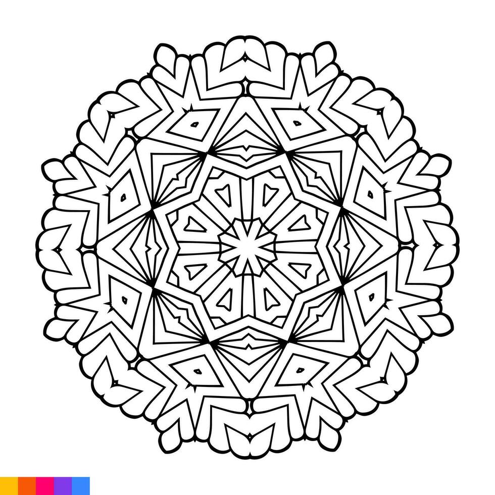 mandala kunst voor kleur boek. schoon decoratief ronde ornament. oosters patroon, vector illustratie kleur boek bladzijde. circulaire patroon in het formulier van mandala voor henna, mehndi, tatoeëren, decoratie.