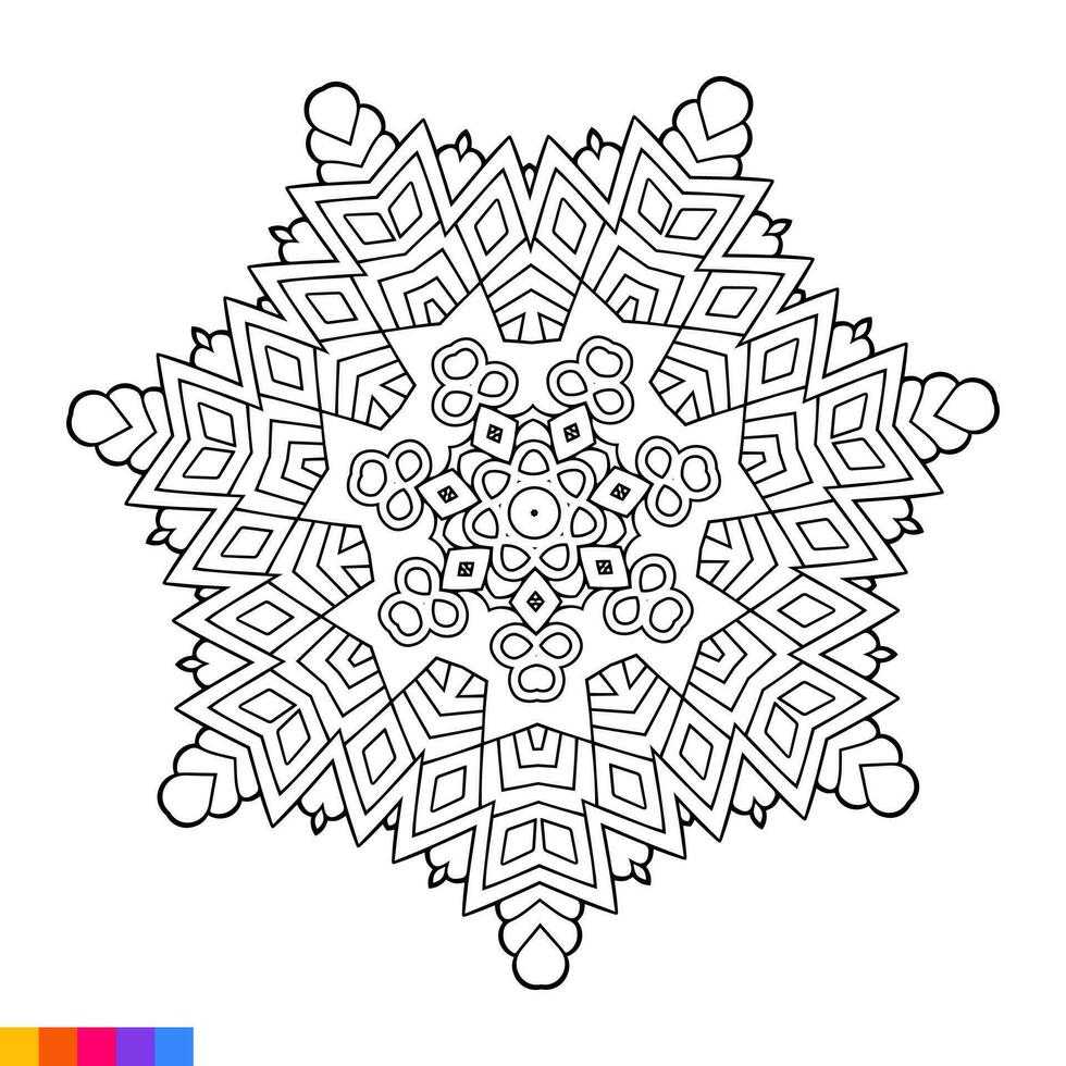 mandala kunst voor kleur boek. schoon decoratief ronde ornament. oosters patroon, vector illustratie kleur boek bladzijde. circulaire patroon in het formulier van mandala voor henna, mehndi, tatoeëren, decoratie.