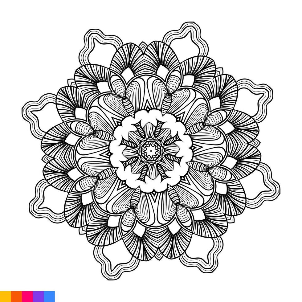 mandala kunst voor kleur boek. schoon decoratief ronde ornament. oosters patroon, vector illustratie kleur boek bladzijde. circulaire patroon in het formulier van mandala voor henna, mehndi, tatoeëren, decoratie.