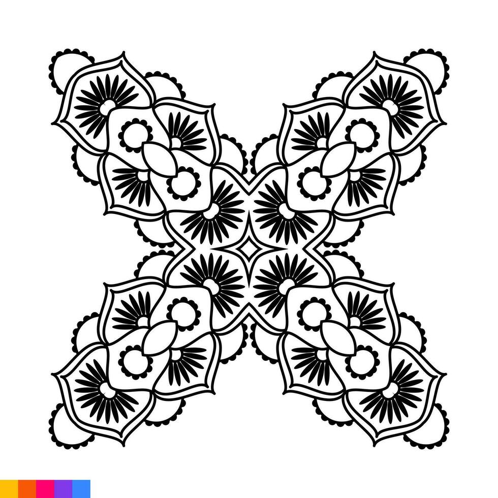 mandala kunst voor kleur boek. schoon decoratief ronde ornament. oosters patroon, vector illustratie kleur boek bladzijde. circulaire patroon in het formulier van mandala voor henna, mehndi, tatoeëren, decoratie.