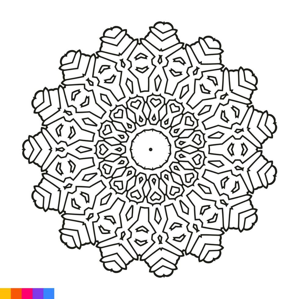 mandala kunst voor kleur boek. schoon decoratief ronde ornament. oosters patroon, vector illustratie kleur boek bladzijde. circulaire patroon in het formulier van mandala voor henna, mehndi, tatoeëren, decoratie.